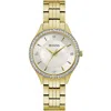 Bulova Crystal Bezel Mother Of Pearl Bracelet Watch, 32mm In Gold