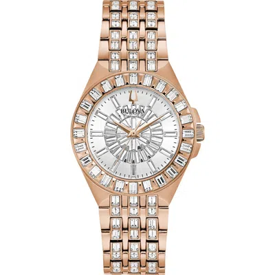 Bulova Crystal Bracelet Watch, 32mm In Gold