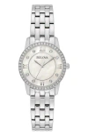 Bulova Crystal Bracelet Watch & Bracelet Gift Set, 27mm In Metallic