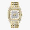 Bulova Crystal Octava Mens Crystal Accent Two Tone Stainless Steel Bracelet Watch 98a295 In Transparent