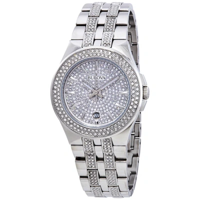 Bulova Crystal Pave Men's Watch 96b235 In Metallic
