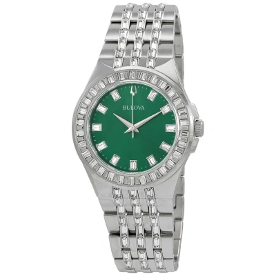 Bulova Crystal Quartz Green Dial Men's Watch 96a253