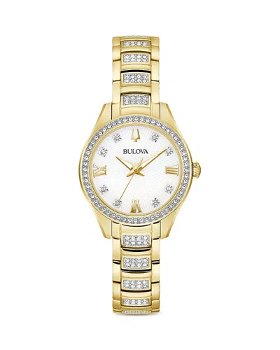 BULOVA CRYSTAL WATCH, 28.5MM