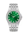 Bulova Crystal Watch, 42mm In Green/silver