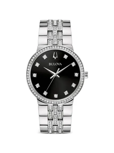 Bulova Crystal-embellished 40mm Watch In Black