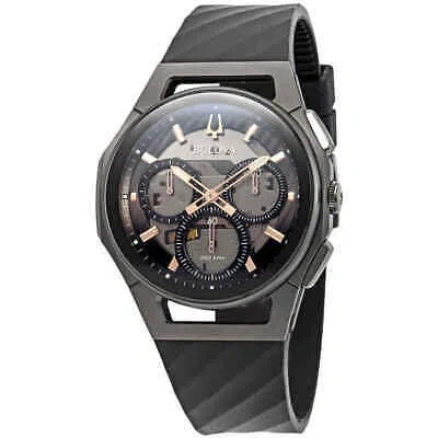 Pre-owned Bulova Curv Chronograph Dark Gray Dial Men's Watch 98a162