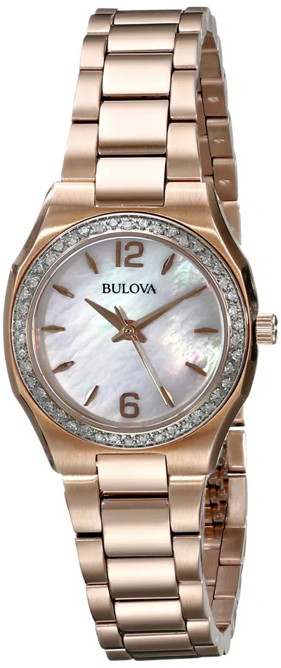 Bulova Diamond Gallery Rose Gold-tone Ladies Watch