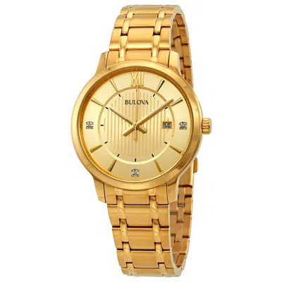 Bulova Diamond Men's Watch In Gold