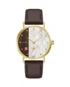 Bulova Men's Frank Lloyd Wright "april Showers" Brown Leather Strap Watch 39mm In Multi/brown