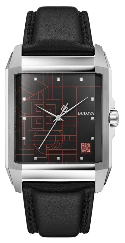Pre-owned Bulova Frank Lloyd Wright December Gifts Quartz Men's Watch 35 Mm 96a223