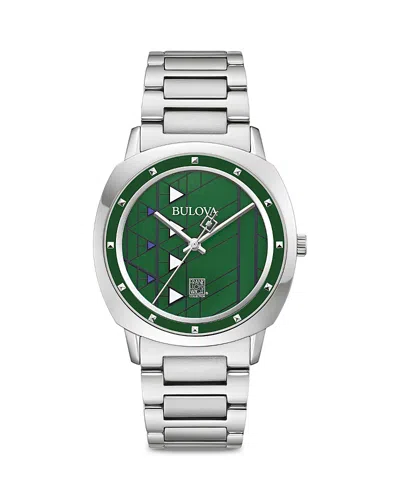 Bulova Men's Frank Lloyd Wright Hollyhock House Stainless Steel Bracelet Watch 39mm In Silver-tone