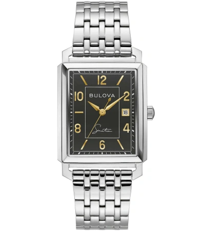 Pre-owned Bulova Frank Sinatra Black Dial Sapphire Crystal Men's Watch 96b399