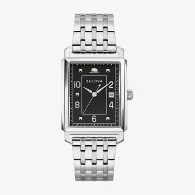 Bulova Frank Sinatra Mens Diamond Accent Silver Tone Stainless Steel Bracelet Watch 96b461