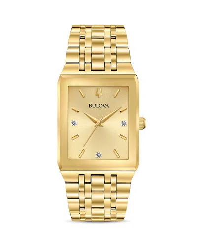 BULOVA FUTURO QUADRA GOLD-TONE LINK BRACELET WATCH, 30MM X 45MM,97D120