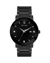 Bulova Modern Black Stainless Steel Mens Watch In Black