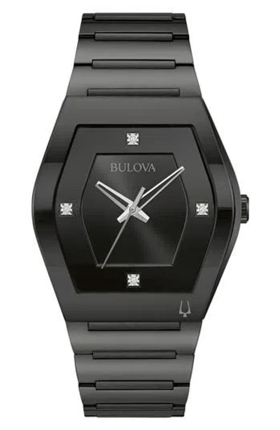 Bulova Gemini Diamond Bracelet Watch, 40mm In Black
