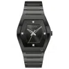 Bulova Modern Gemini Mens Diamond Accent Black Stainless Steel Bracelet Watch 98d177 In Black