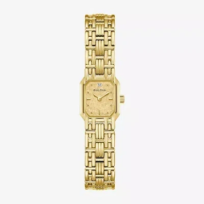 Bulova Goddess Of Time Womens Gold Tone Stainless Steel Bracelet Watch 97p184