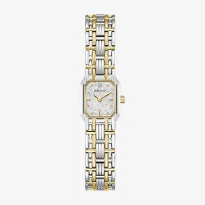 Bulova Goddess Of Time Womens Two Tone Stainless Steel Bracelet Watch 98p237 In White