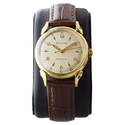 Pre-owned Bulova Gold Filled Art Deco Watch With Factory Original Dial 1950's In Multi
