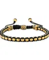 Bulova Gold-tone Icon Beaded Bolo Bracelet In Gold-tone