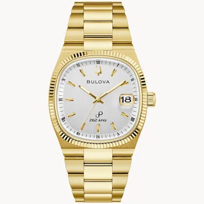 Pre-owned Bulova Gold-tone Super Seville Dial Bezel Precisionist Quartz Watch 97b223