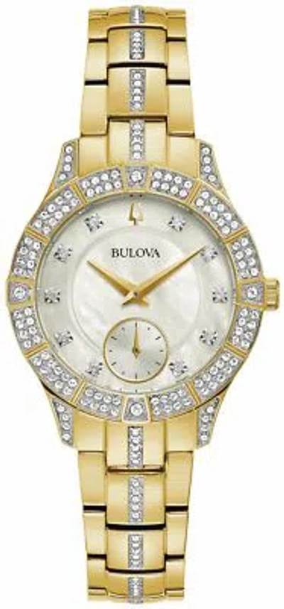 Pre-owned Bulova Gold Womens Analogue Watch Phantom Crystal 98l283