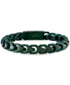 Bulova Green-tone Ip Stainless Steel Link Bracelet In No Color