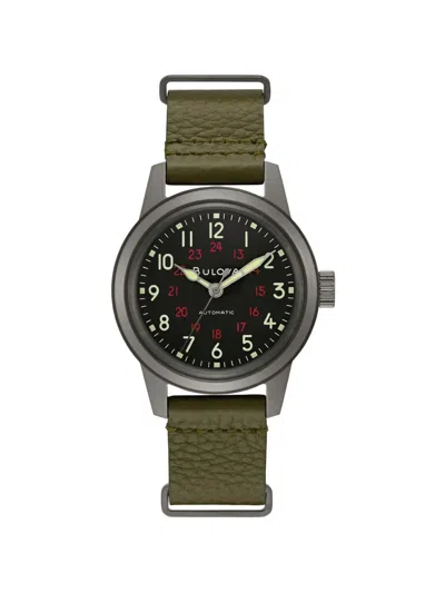 Bulova Hack 38mm Watch In Green