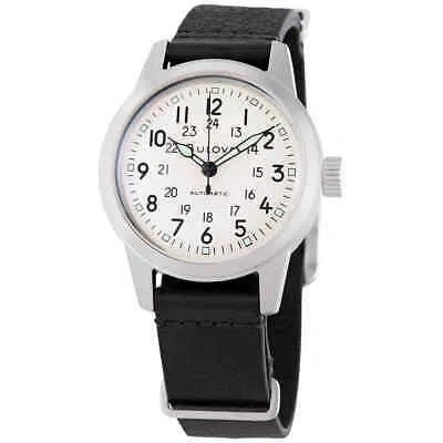 Pre-owned Bulova Hack Automatic Ivory Dial Men's Watch 96a246