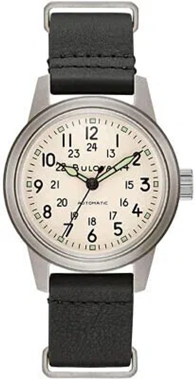 Pre-owned Bulova Hack Automatic Leather Nato Strap Mens Watch 96a246