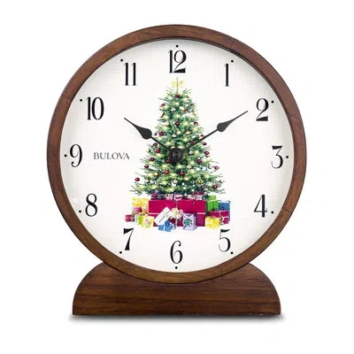 Bulova Holiday Sounds Clock In Brown