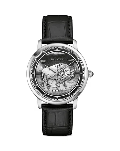 Bulova Hudson Stetson Watch, 39mm In Black