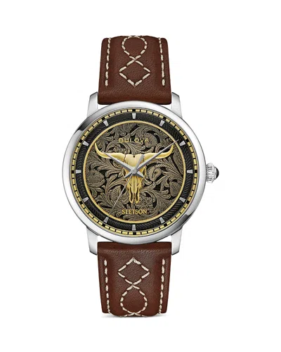 Bulova Hudson Stetson Watch, 39mm In Brown