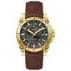 Bulova Luxury Icon Mens Brown Leather Strap Watch 97b216 In Brown