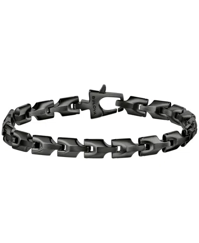 Bulova Jewelry Men's  Link Bracelet In Black