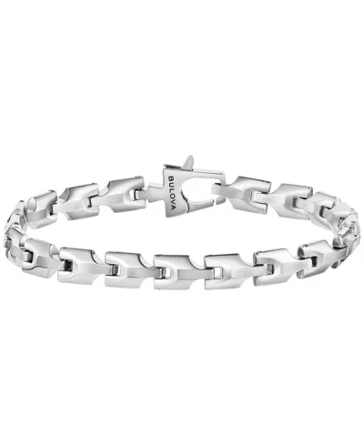 Bulova Jewelry Men's  Link Bracelet In Silver