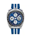 Bulova Shelby Chronograph Rubber Strap Watch, 43mm In Blue