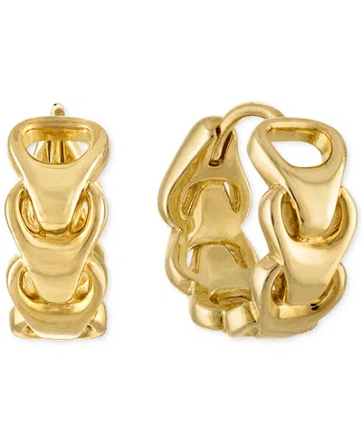 Bulova Link Hoop Earrings In 14k Gold In Gold-tone