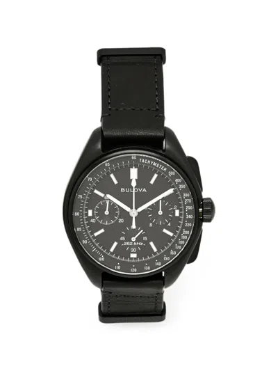 Pre-owned Bulova Lunar Pilot 45mm Watch In Black