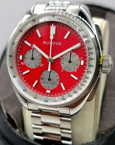 Pre-owned Bulova Lunar Pilot Chronograph Men's Watch 96k115 Sapphire With Bonus Strap