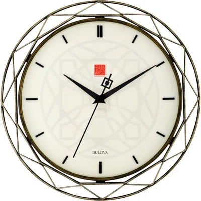 Bulova Luxfer Prism Aged Bronze 14" Round Wall Clock