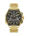 Bulova Mens Gold Tone Stainless Steel Bracelet Watch 98b429 In Brown
