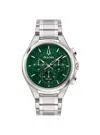 Bulova Men's Chronograph Curv Stainless Steel Bracelet Watch 44mm In Gray
