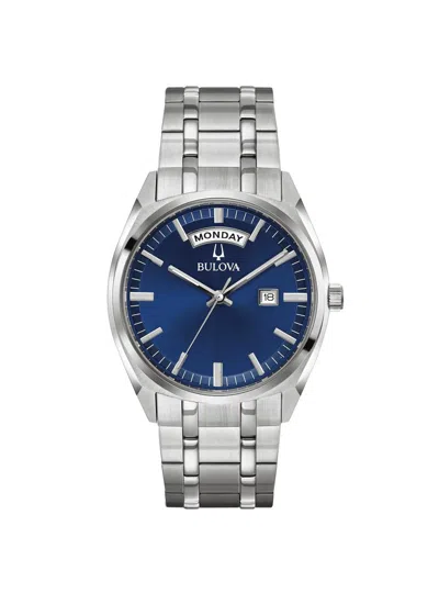 Bulova Man  Surveyor Day Date 96c125 In Blue