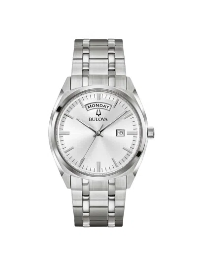 Bulova Man  Surveyor Day Date 96c127 In Gray