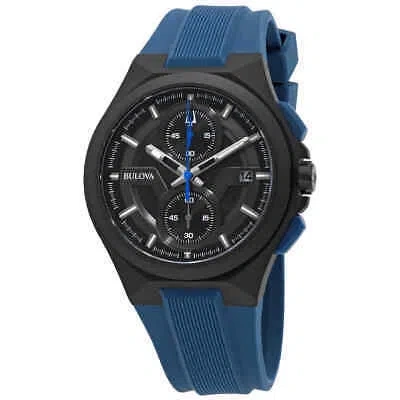 Pre-owned Bulova Maquina Chronograph Quartz Black Dial Men's Watch 98b380