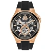Bulova Maquina Mens Automatic Black Strap Watch 98a177 In Transparent