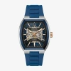 Bulova Maquina Mens Automatic Blue Strap Watch 98a318 In Blue