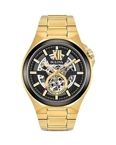 Bulova Maquina Watch, 46mm In Black/gold